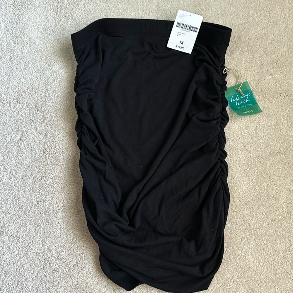 Ruched Black Skirt